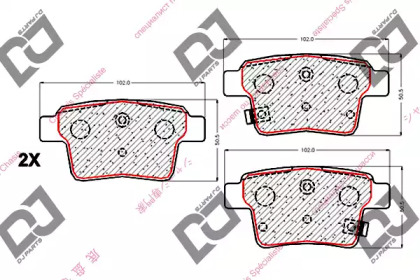 Комплект тормозных колодок DJ PARTS BP1823